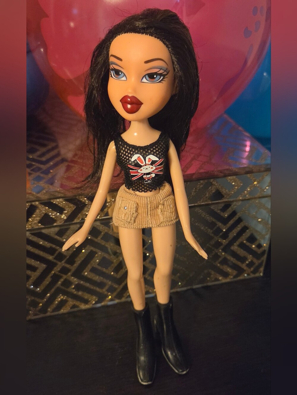 Bratz FUNK OUT DANA in Black Top and Tan Corduroy Skirt